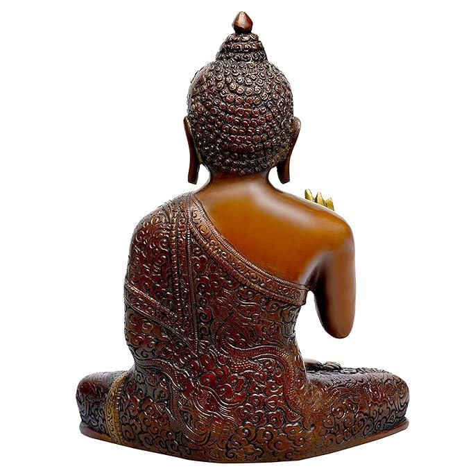 Brass Buddha Abhaya Mudra Idol - ArtyCraftz