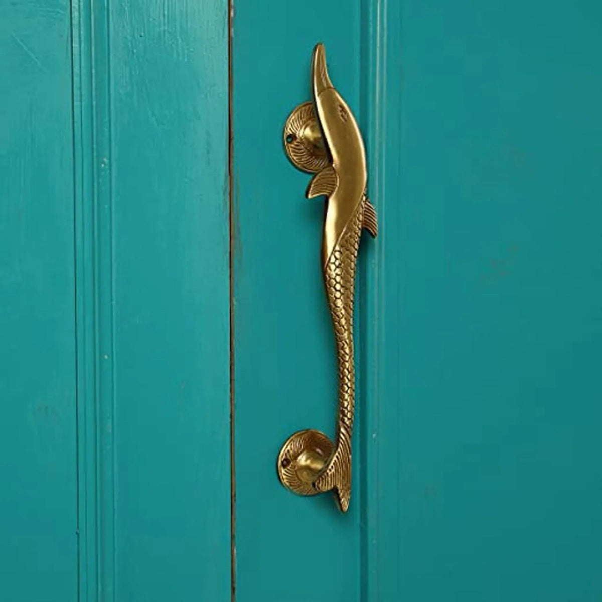 Brass Dolphin Design Door Handle - ArtyCraftz
