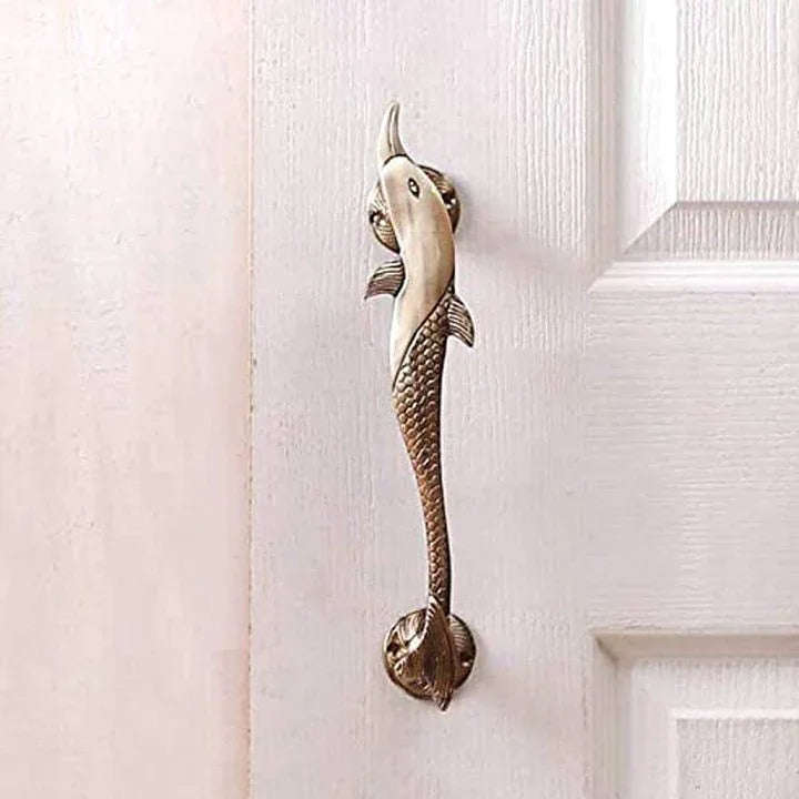 Brass Dolphin Design Door Handle - ArtyCraftz