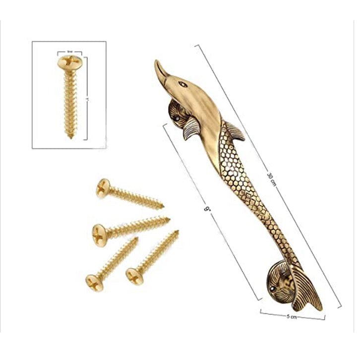 Brass Dolphin Design Door Handle - ArtyCraftz