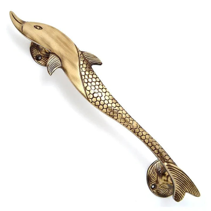 Brass Dolphin Design Door Handle - ArtyCraftz