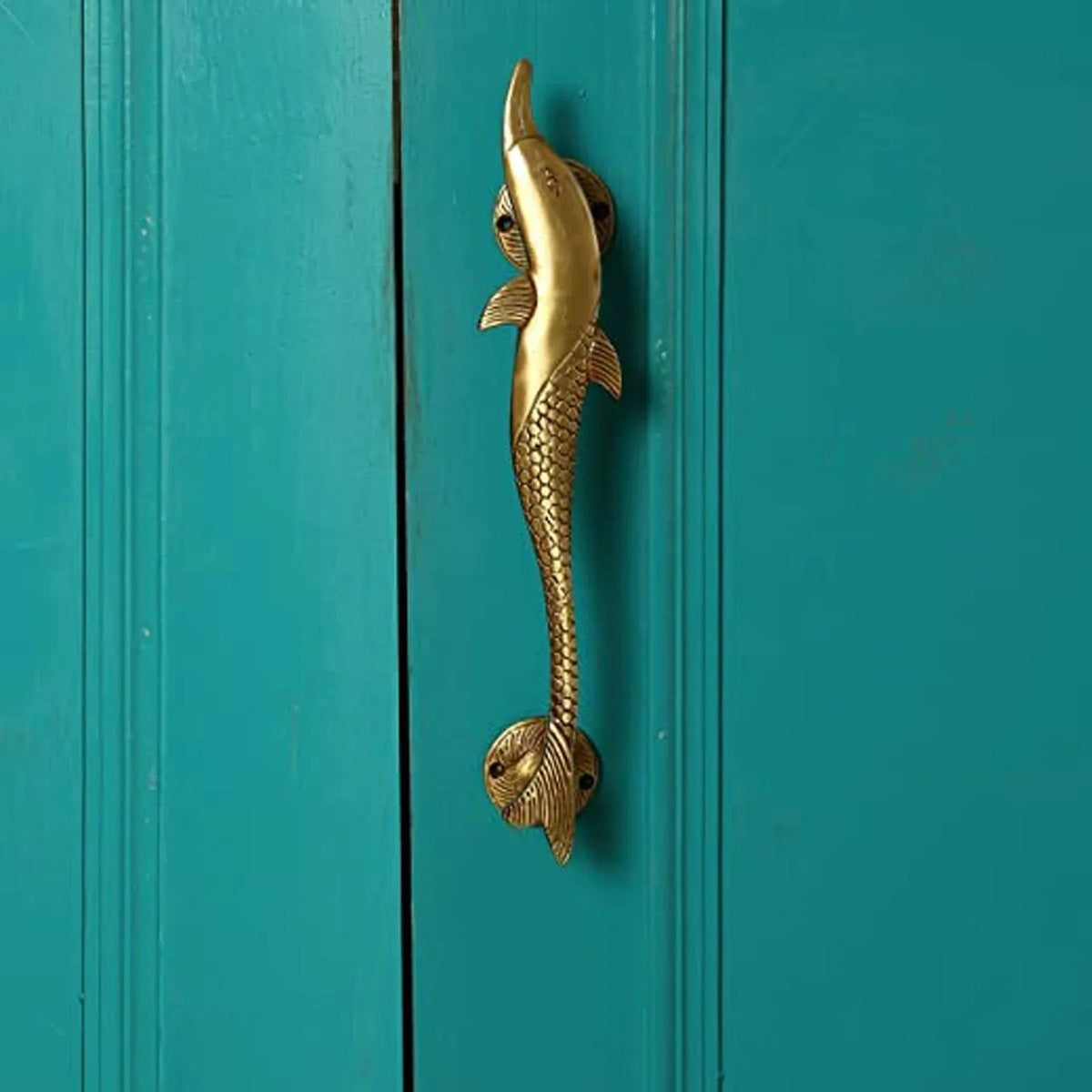 Brass Dolphin Design Door Handle - ArtyCraftz