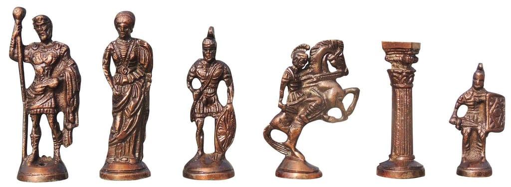 Brass Engraved Chess Board with Roman Chess Pawns - ArtyCraftz