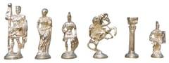 Brass Engraved Chess Board with Roman Gold and Silver Chess Pawns - ArtyCraftz