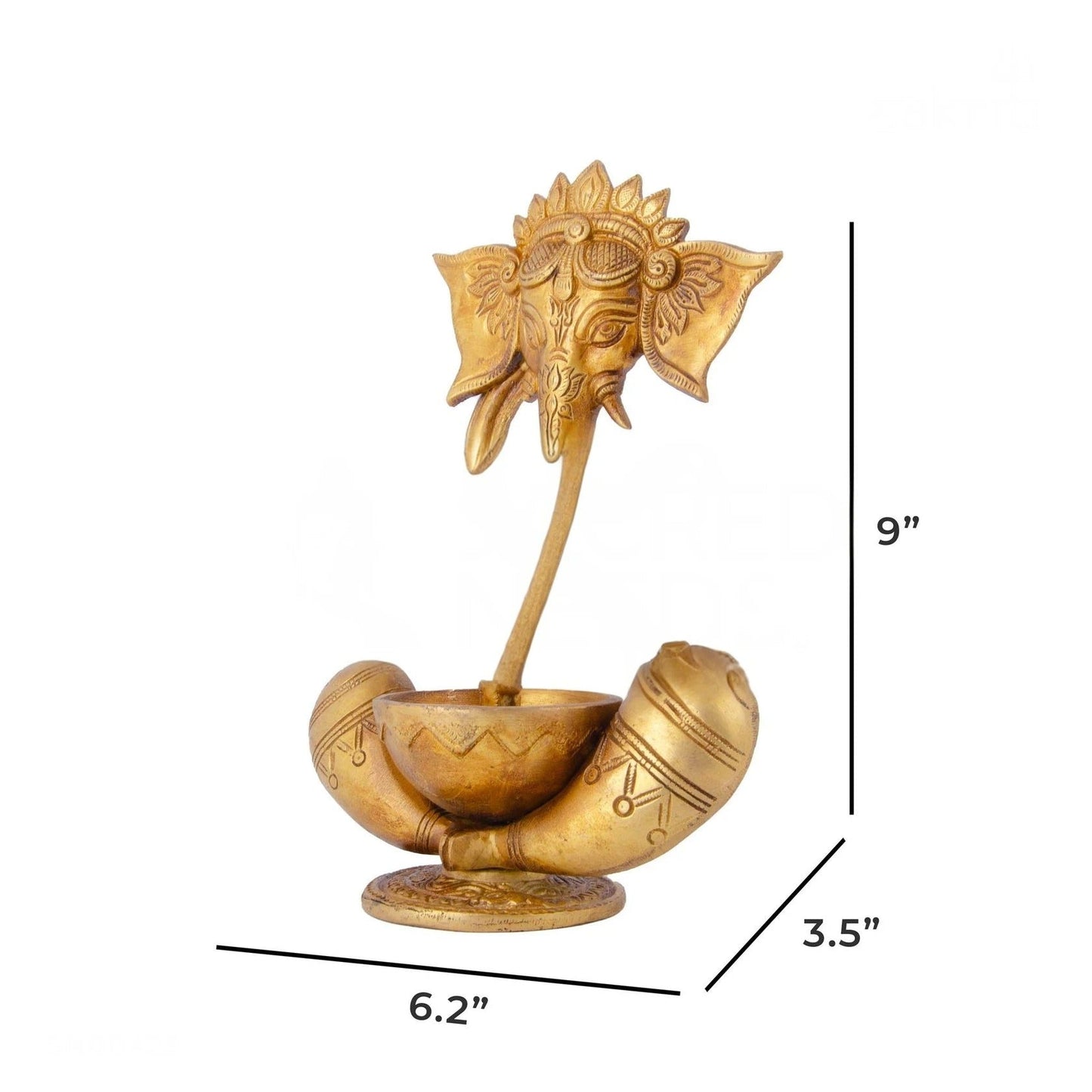 Brass Ganesh With Nanda Lamp - ArtyCraftz