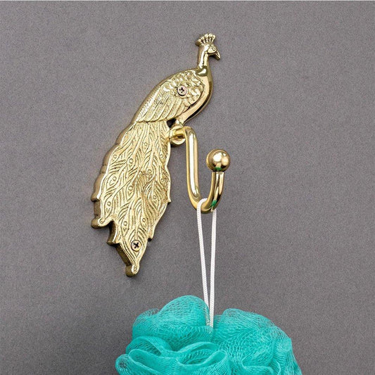 Brass Golden Peacock Wall Hook - ArtyCraftz
