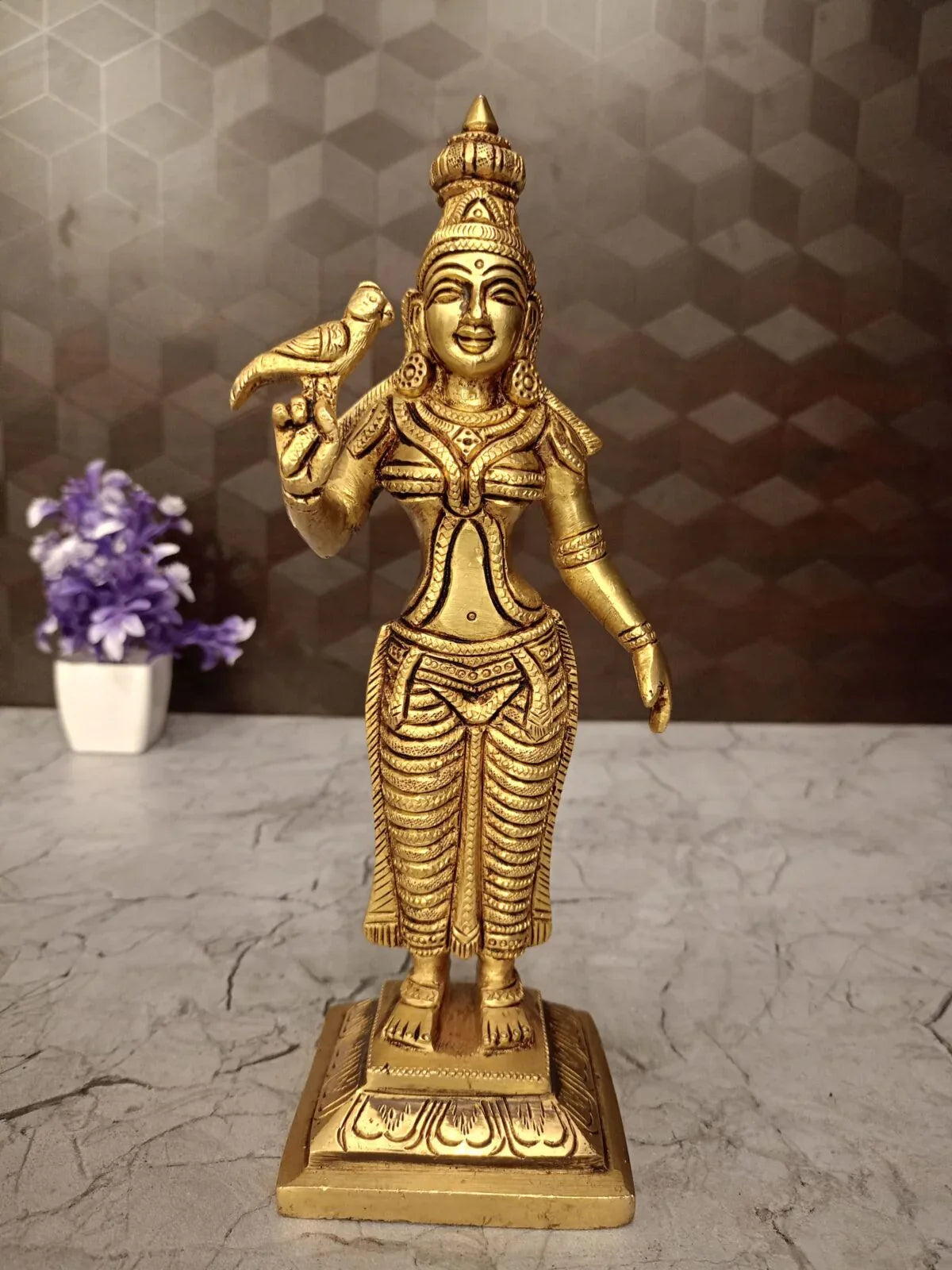Brass Meenakshi Statue