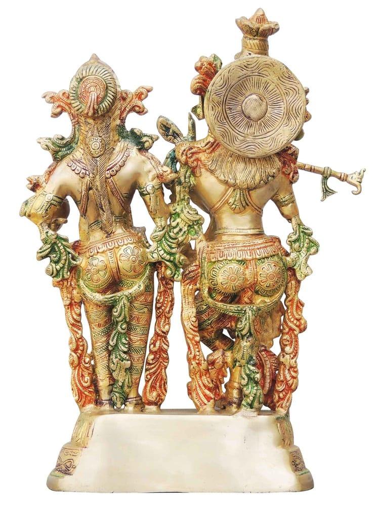 Brass Radha Krishna on base Matt Finish - ArtyCraftz