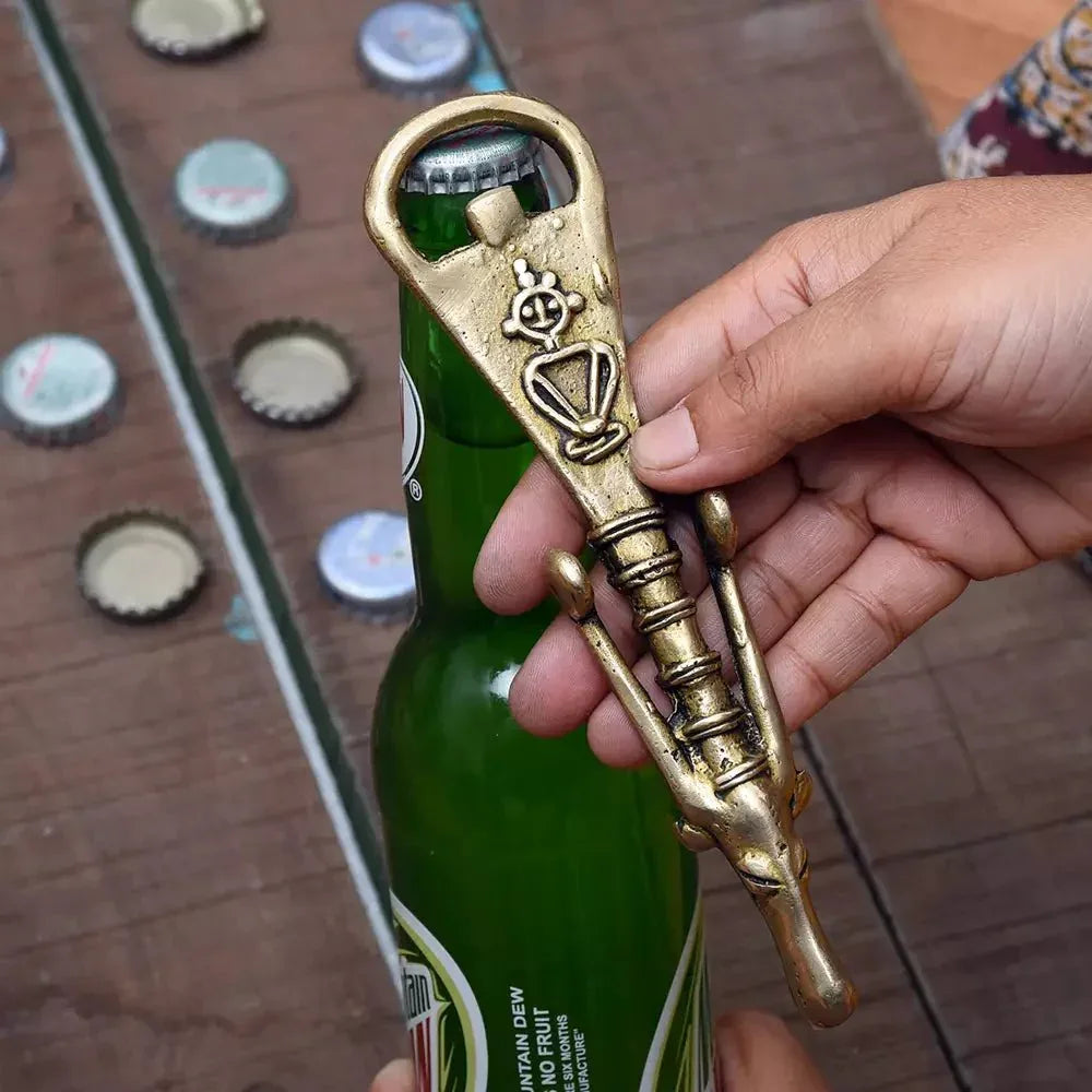 Brass Tribal engraved Ox Bottle Opener - ArtyCraftz