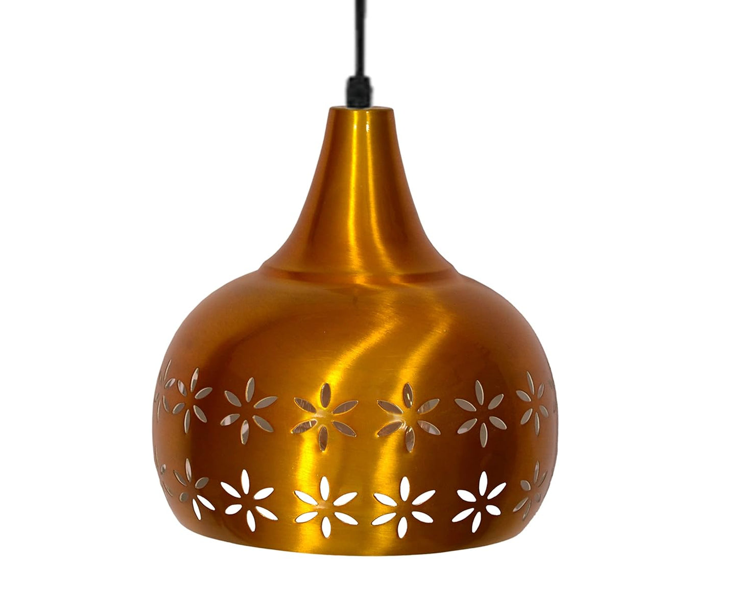 Bronze Flower Imprinted Iron Cluster Hanging Lamp - ArtyCraftz