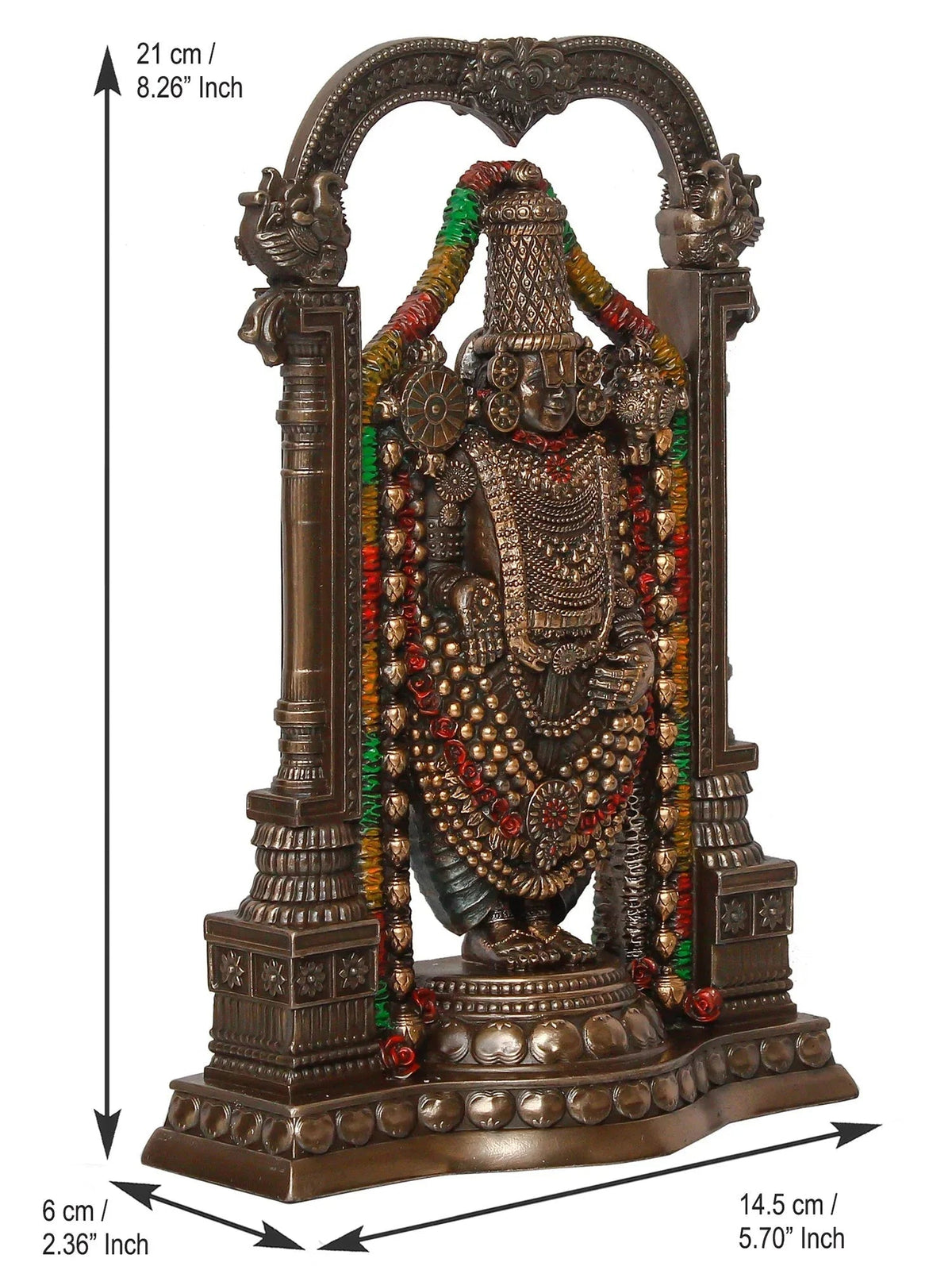 Brown Polyresin Lord Tirupati Balaji Idol - ArtyCraftz