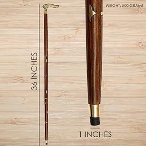 Handmade Wooden Folding Walking Stick - 36 Inches