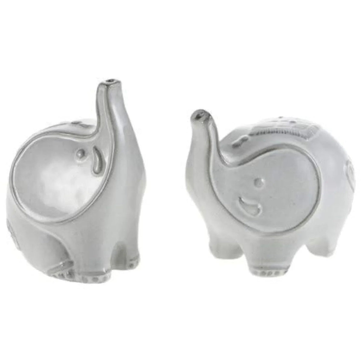Ceramic Elephants Salt and Pepper Shakers with Bamboo Tray - ArtyCraftz