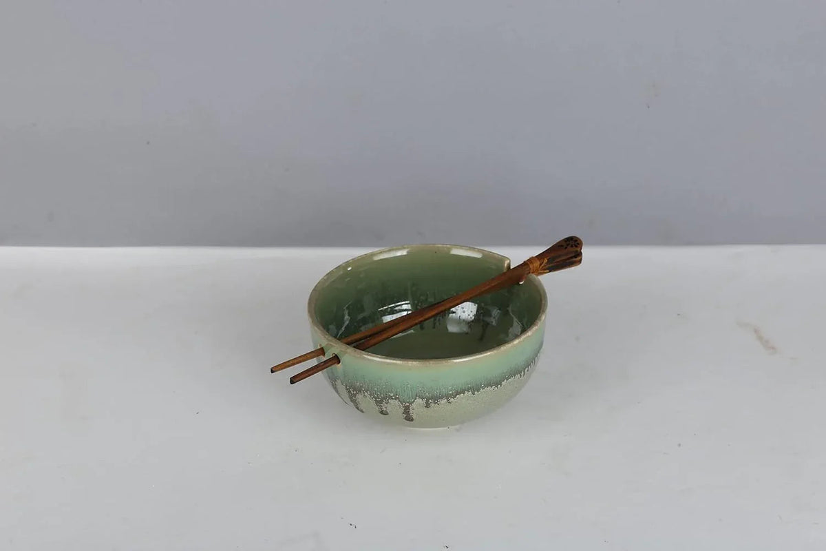 Ceramic Noodle Bowl Green Color - ArtyCraftz