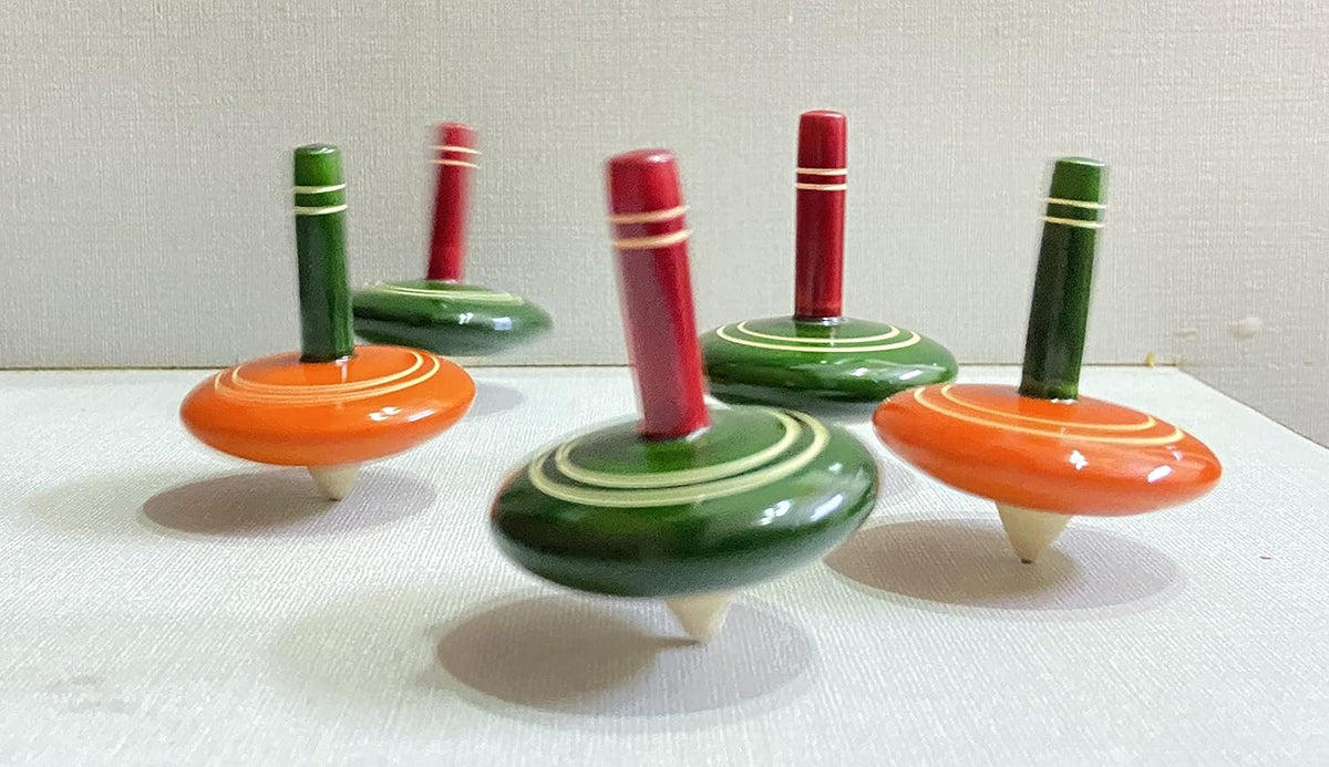 Channapatna Wooden Hand Spinning Tops - ArtyCraftz