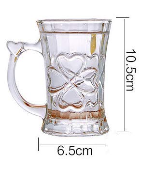Clover Leaf Crystal Soda Lime Glassware Mug Collection - ArtyCraftz