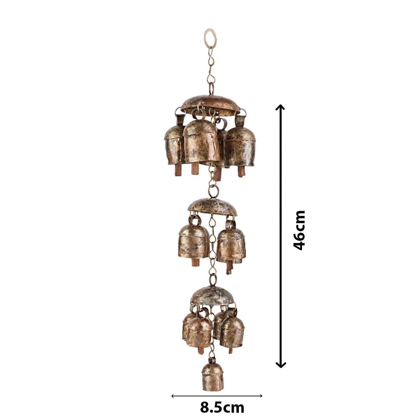 Cow bells Jhumar Copper Finish and Wood Wind Chime - ArtyCraftz
