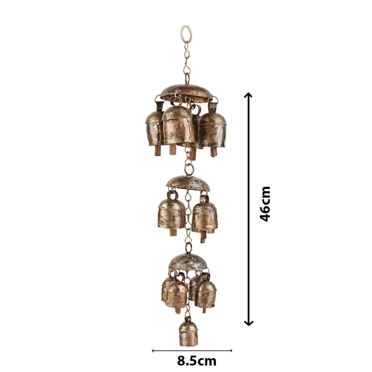 Cow bells Jhumar Copper Finish and Wood Wind Chime - ArtyCraftz