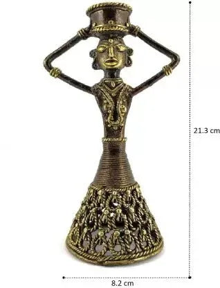 Dhokra Craft Tribal Lady Candle Holder - ArtyCraftz