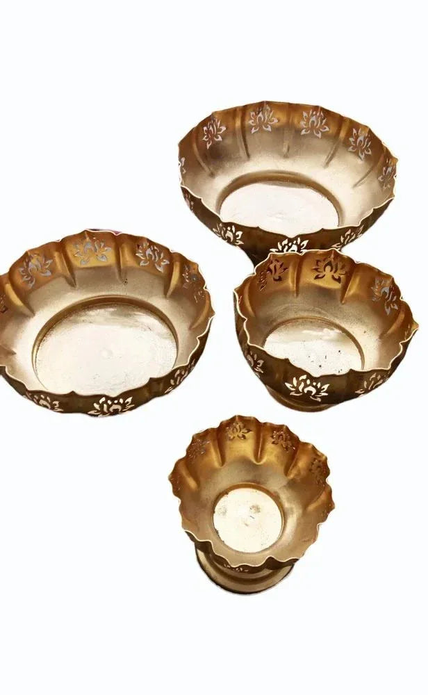 Elegant and Traditional Golden Lotus Urli - ArtyCraftz