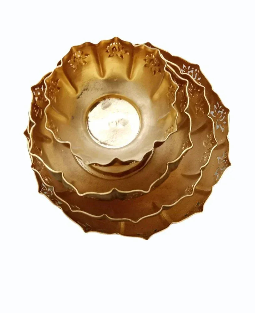 Elegant and Traditional Golden Lotus Urli - ArtyCraftz