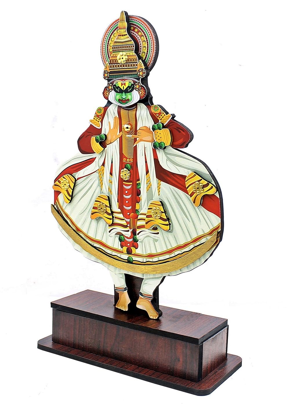 Exquisite Printed Wooden Kathakali Showpiece - ArtyCraftz