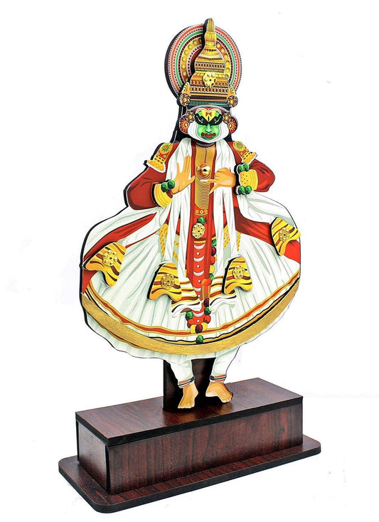 Exquisite Printed Wooden Kathakali Showpiece - ArtyCraftz