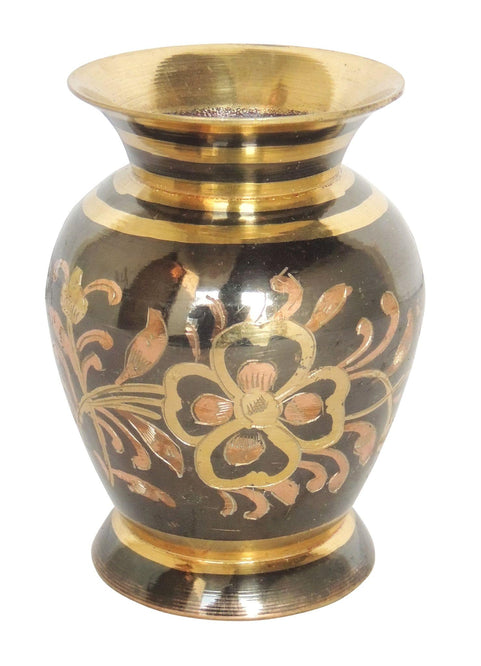 Handcrafted Brass Vase for Home Decor and Gifting 3*3*4 Inches