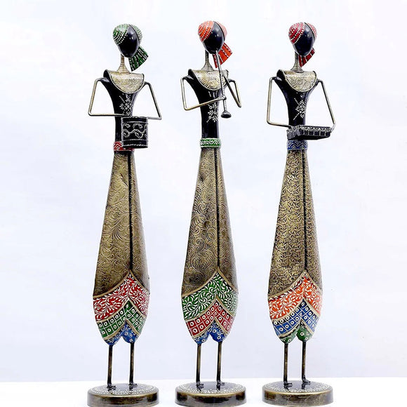 32 inch Figurines Metal Art Set of 3
