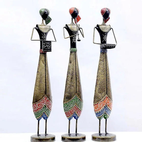 32 inch Figurines Metal Art Set of 3