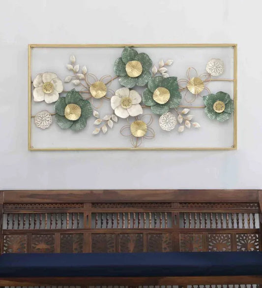 Green Floral Multicolor Metal Wall for Home Decor and Gifting