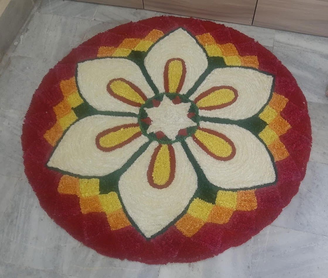 Flower Circle Design Rangoli Mat - ArtyCraftz