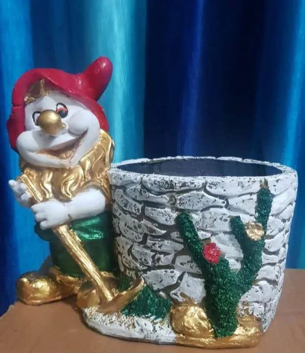 Garden Gnome Ornaments, Resin Dwarf Elf Flower Pot Figurine, Cute Planter Pots, Statue Ornament, Yard Balcony Vase Garden Balcony Decoration - ArtyCraftz