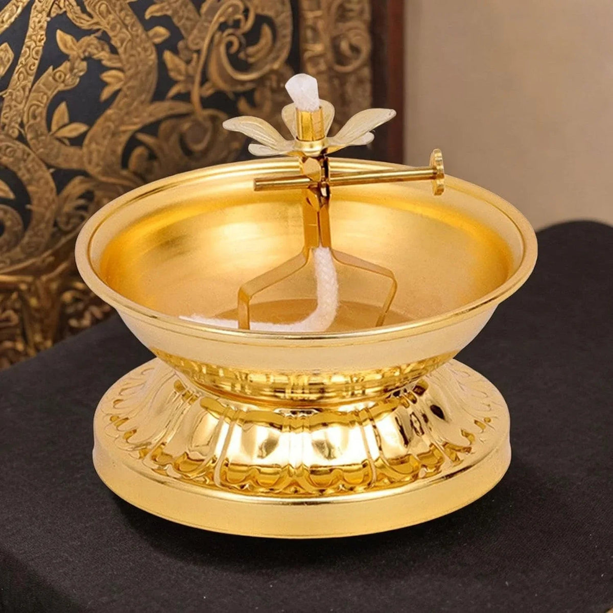Ghee Lamp Holder - Sacred Flame Alloy Tea Light Holder for Tranquil - ArtyCraftz