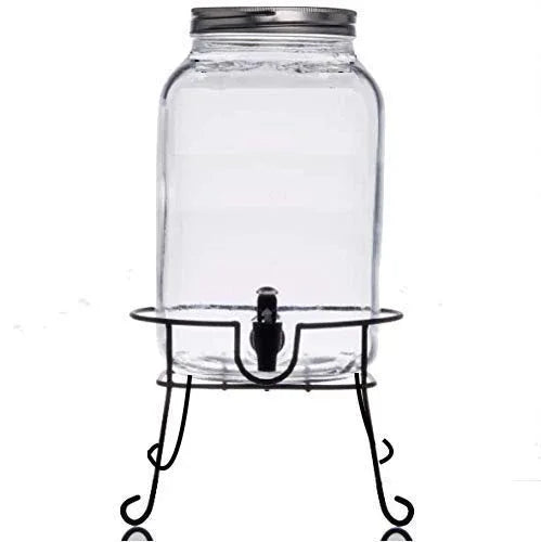 Glass Beverage Dispenser With Stand - ArtyCraftz