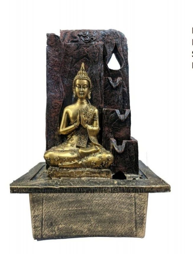 Gold Color Buddha Statue 18 Inches Indoor Water Fountain - ArtyCraftz