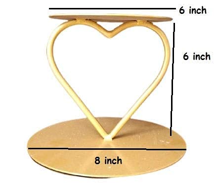 Golden Heart Shape Cake Spacer - ArtyCraftz