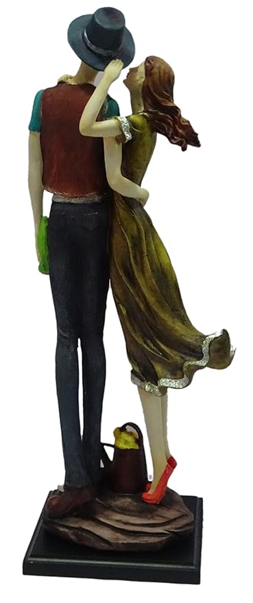 Green and Brown Color Resin Love Couple Statue Showpiece - ArtyCraftz