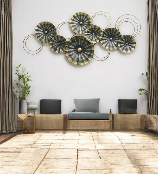Grey and Golden Polo Flowers Wall Art - ArtyCraftz
