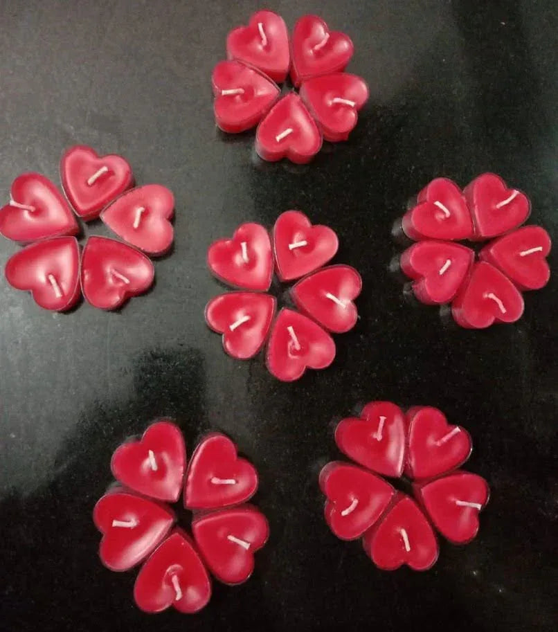 Handcrafted Heart Wax Candle, Pack of 10 Piece Candles - ArtyCraftz