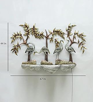 Handcrafted Metal 4 Crane Wall Decor - ArtyCraftz