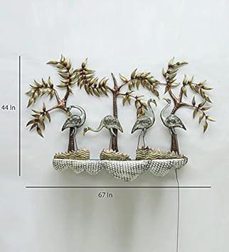 Handcrafted Metal 4 Crane Wall Decor - ArtyCraftz