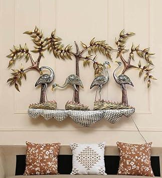 Handcrafted Metal 4 Crane Wall Decor - ArtyCraftz