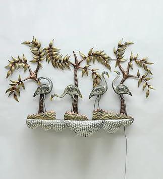 Handcrafted Metal 4 Crane Wall Decor - ArtyCraftz