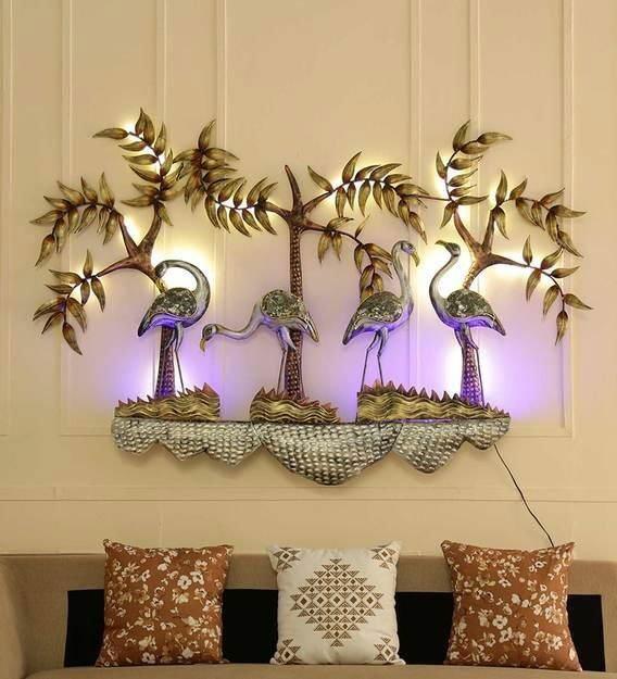 Handcrafted Metal 4 Crane Wall Decor - ArtyCraftz