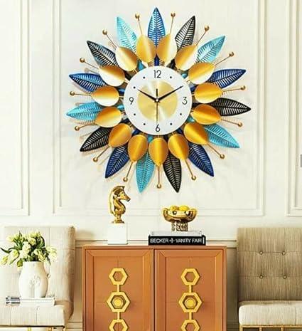 Handcrafted Metal Antique Wall Clock Multi Color 30 Inches - ArtyCraftz