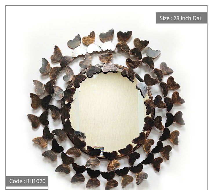 Handcrafted Metal Butterfly Mirror for Wall Decor - ArtyCraftz