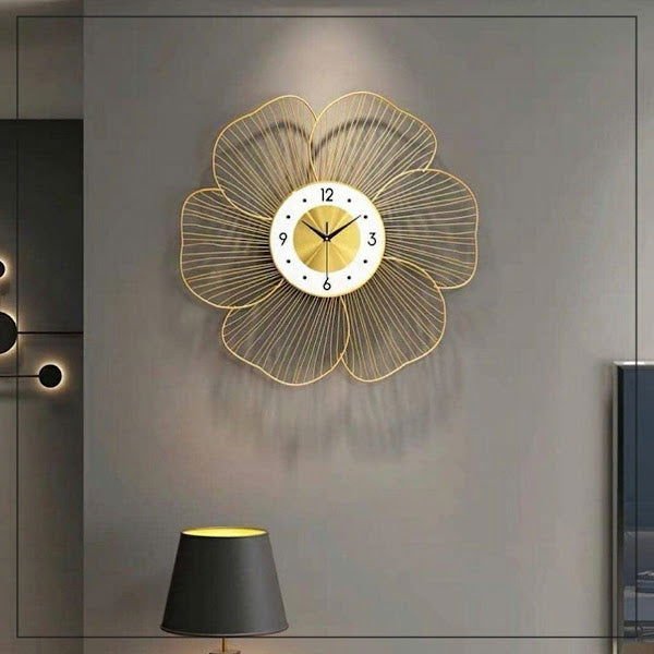 Handcrafted Metal Floral Analog Clock for Home Decor and Gifting 30 Inches - ArtyCraftz