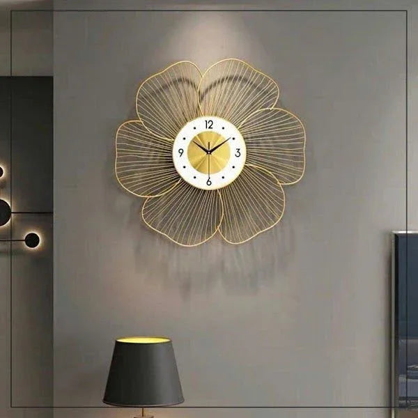 Handcrafted Metal Floral Analog Clock for Home Decor and Gifting 30 Inches - ArtyCraftz