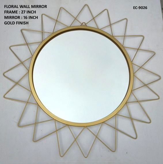 Handcrafted Metal Floral Mirror for Wall Decor - ArtyCraftz